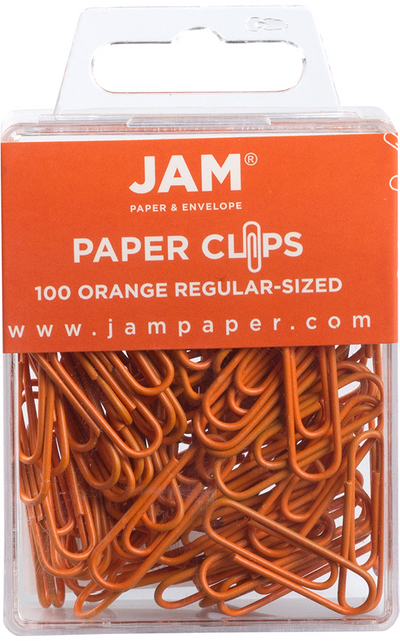 Orange Standard Paper Clips - 100 Pack