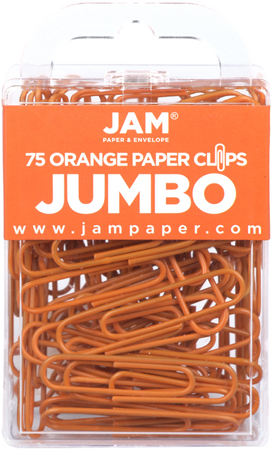 Orange Jumbo Paper Clips - 75 Pack