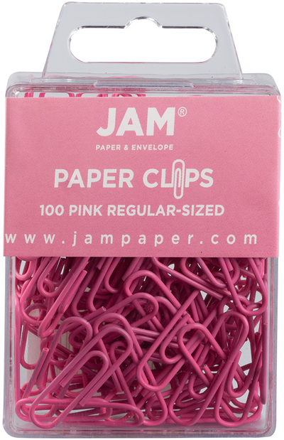 Pink Standard Paper Clips - 100 Pack