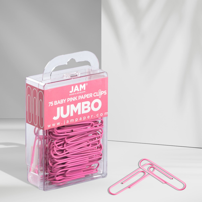 Pink Jumbo Paper Clips - 75 Pack