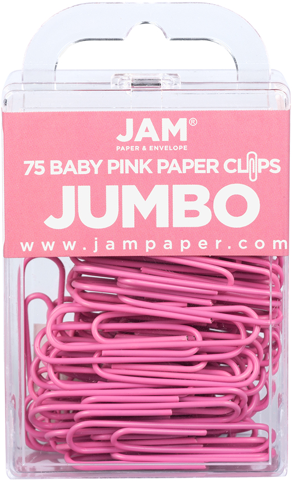 Pink Jumbo Paper Clips - 75 Pack