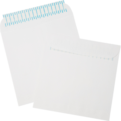 White 28lb 9 1/2 x 9 1/2 Square Envelopes with Peel & Seal