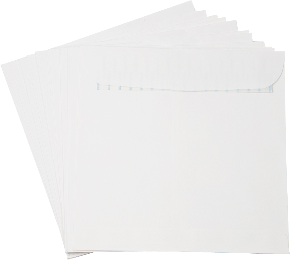White 28lb 9 1/2 x 9 1/2 Square Envelopes with Peel & Seal