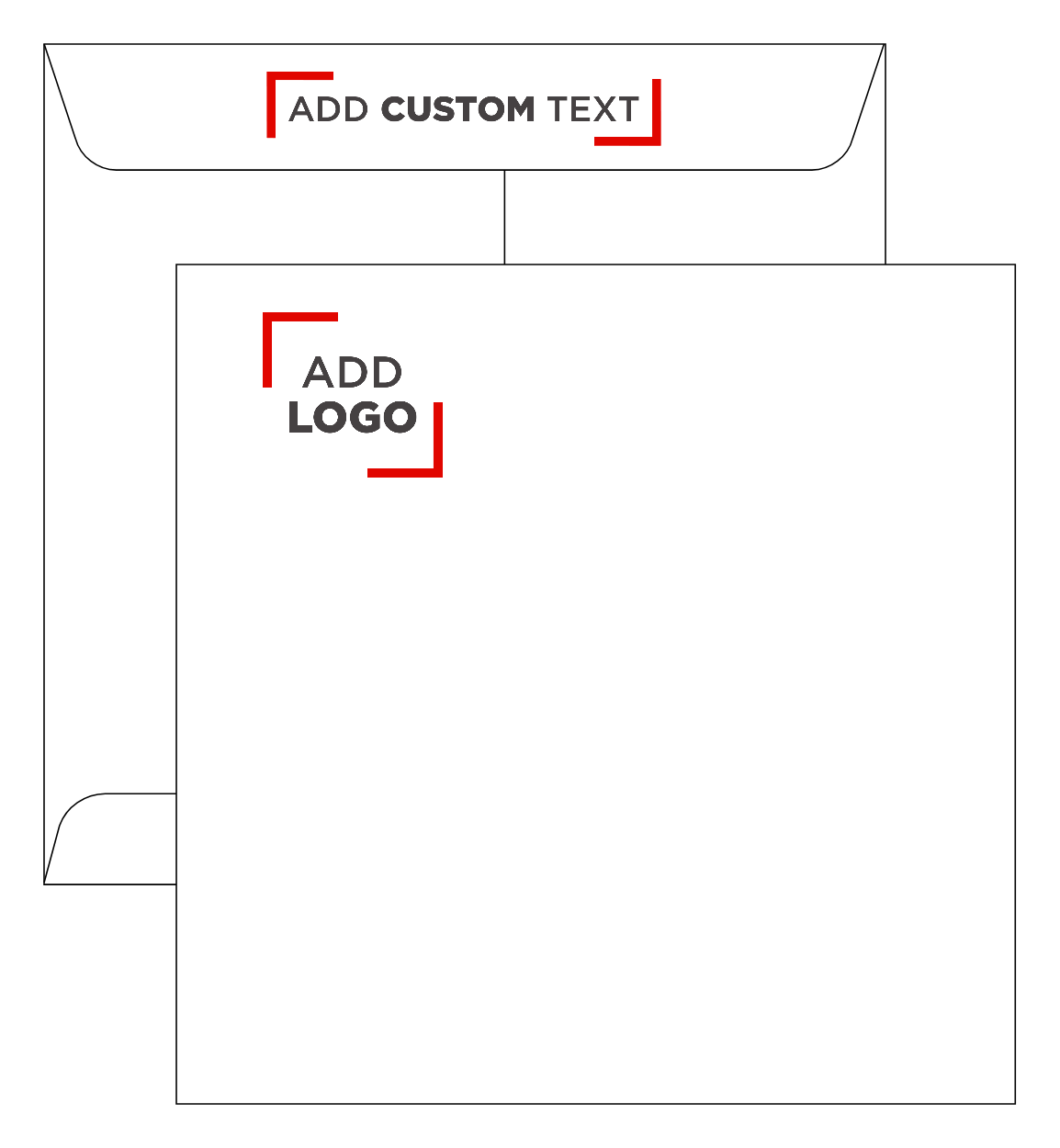 White 28lb 9 1/2 x 9 1/2 Square Envelopes with Peel & Seal