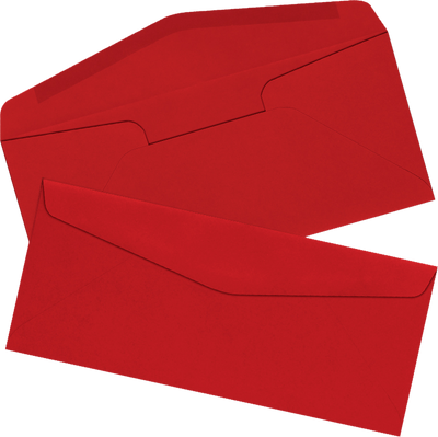 Holiday Red 24lb #10 Regular Envelopes (4 1/8 x 9 1/2)