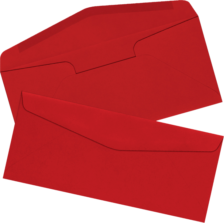 Holiday Red 24lb #10 Regular Envelopes (4 1/8 x 9 1/2)