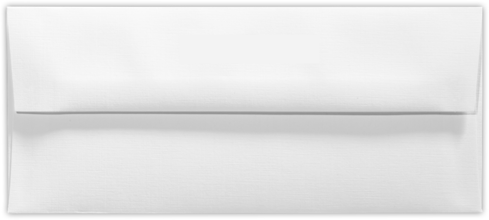 Solar White Linen 28lb Neenah #10 Square Flap Premium Envelopes (4 1/8 x 9 1/2)