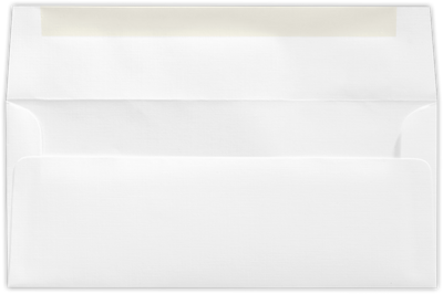 Solar White Linen 28lb Neenah #10 Square Flap Premium Envelopes (4 1/8 x 9 1/2)