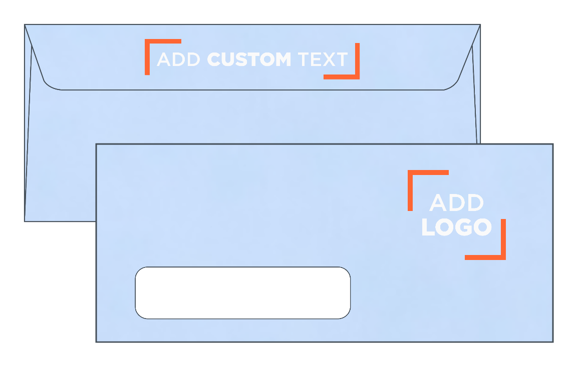Baby Blue 32lb #10 Window Envelopes (4 1/8 x 9 1/2)