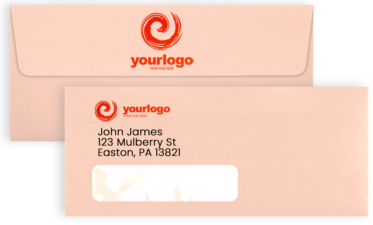 Blush Pink 32lb #10 Window Envelopes (4 1/8 x 9 1/2)