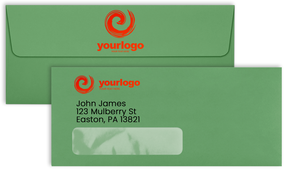Holiday Green 32lb #10 Window Envelopes (4 1/8 x 9 1/2)