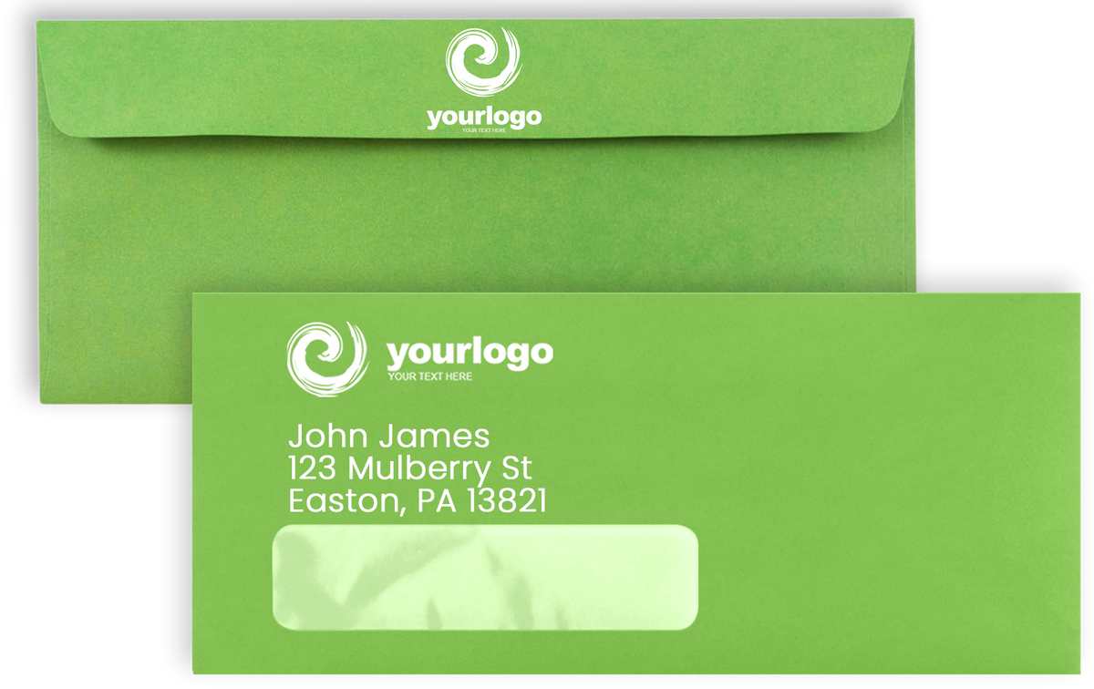 Lime Green 32lb #10 Window Envelopes (4 1/8 x 9 1/2)