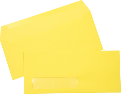 Citrus Yellow 32lb #10 Window Envelopes (4 1/8 x 9 1/2)
