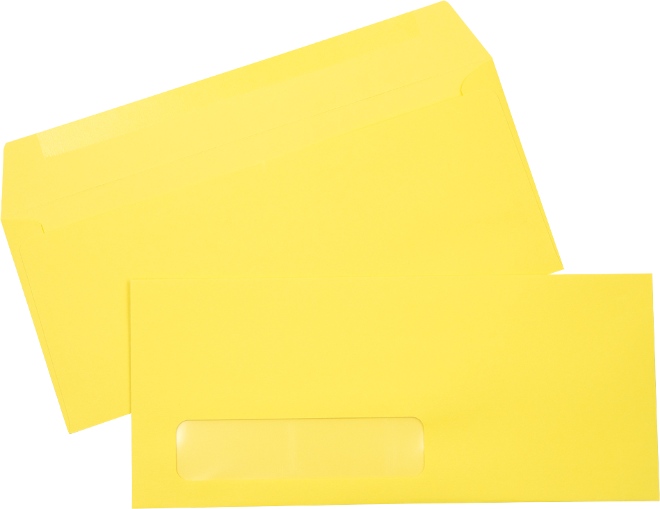 Citrus Yellow 32lb #10 Window Envelopes (4 1/8 x 9 1/2)
