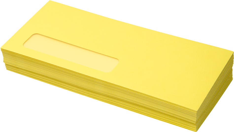 Citrus Yellow 32lb #10 Window Envelopes (4 1/8 x 9 1/2)