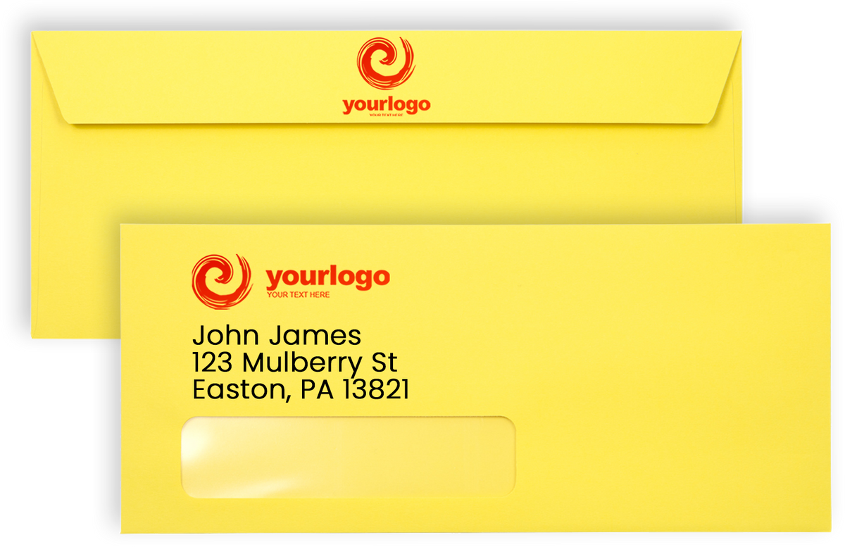 Citrus Yellow 32lb #10 Window Envelopes (4 1/8 x 9 1/2)