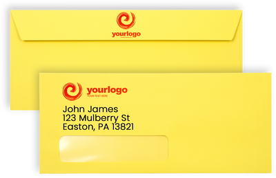 Citrus Yellow 32lb #10 Window Envelopes (4 1/8 x 9 1/2)
