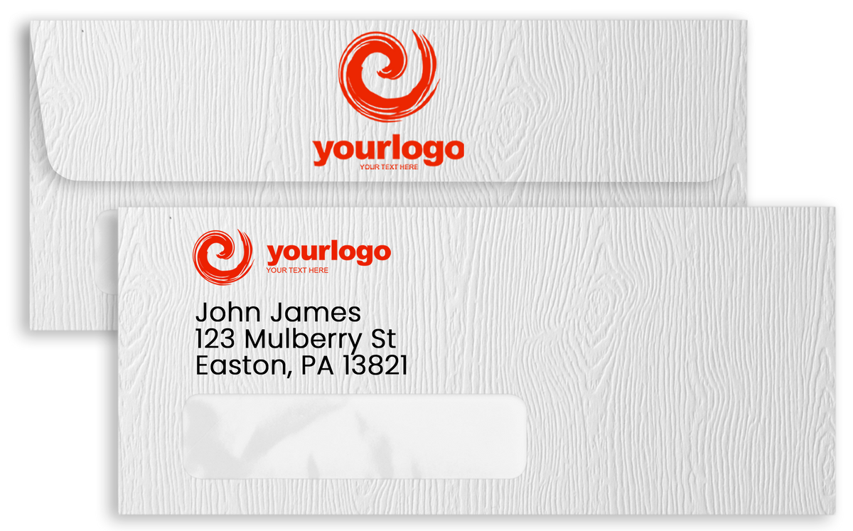 White Birch Woodgrain 68lb #10 Window Envelopes (4 1/8 x 9 1/2)