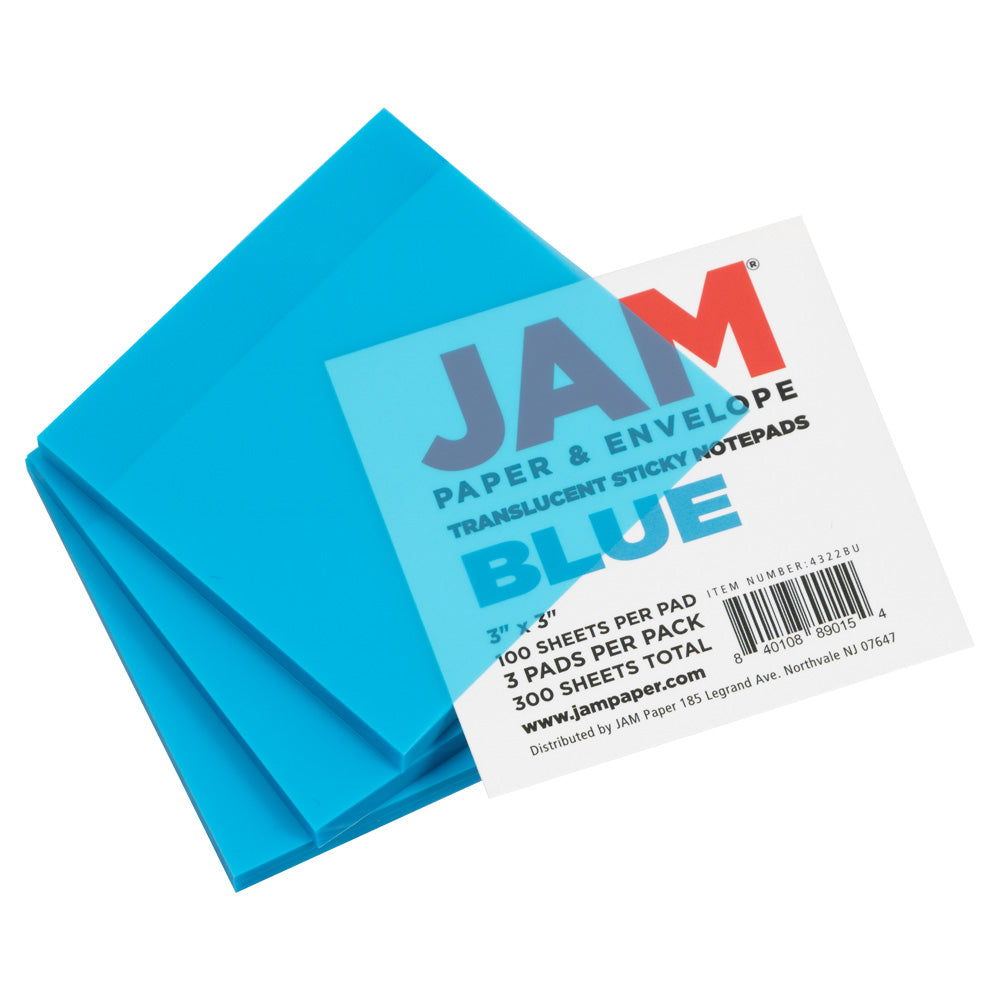 Blue Transparent Sticky Note Pads