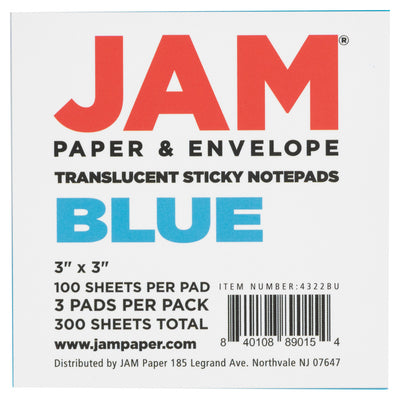 Blue Transparent Sticky Note Pads