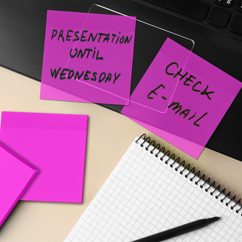 Purple Transparent Sticky Note Pads