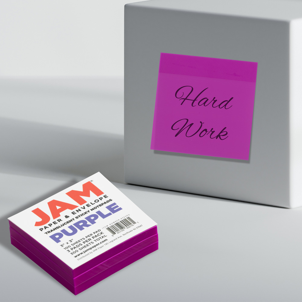 Purple Transparent Sticky Note Pads