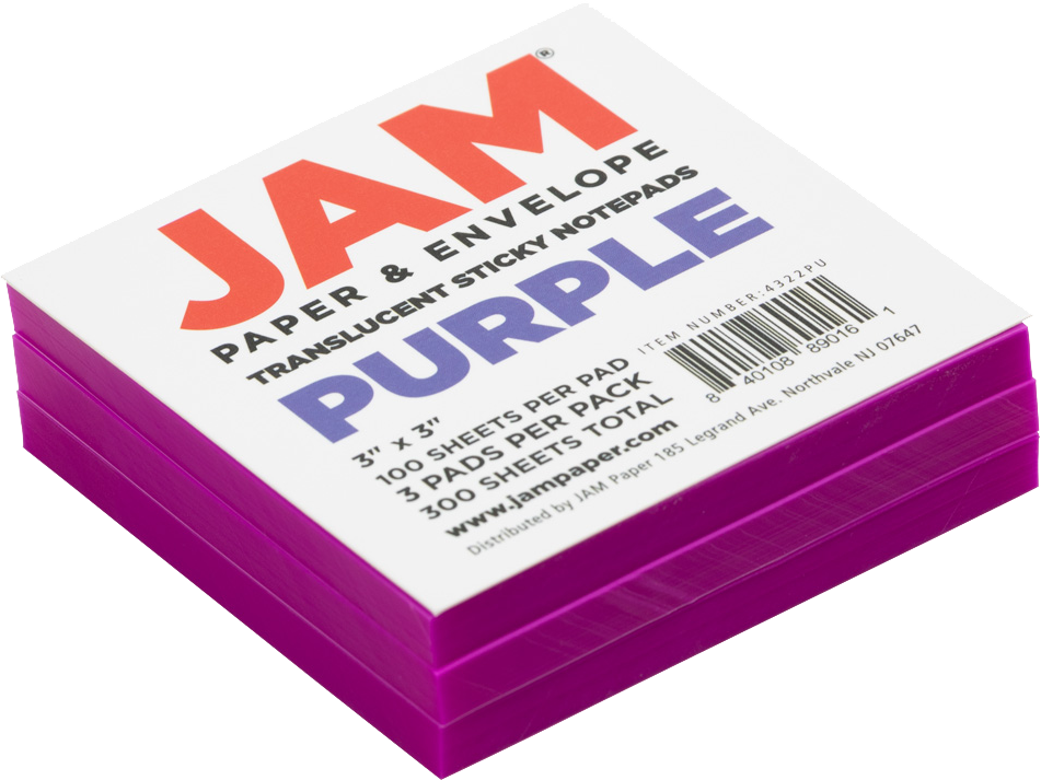 Purple Transparent Sticky Note Pads