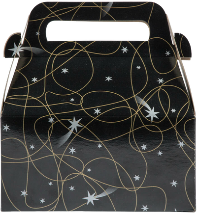 Black Shooting Star Small Gable Gift Boxes (3 1/4 x 6 x 3)