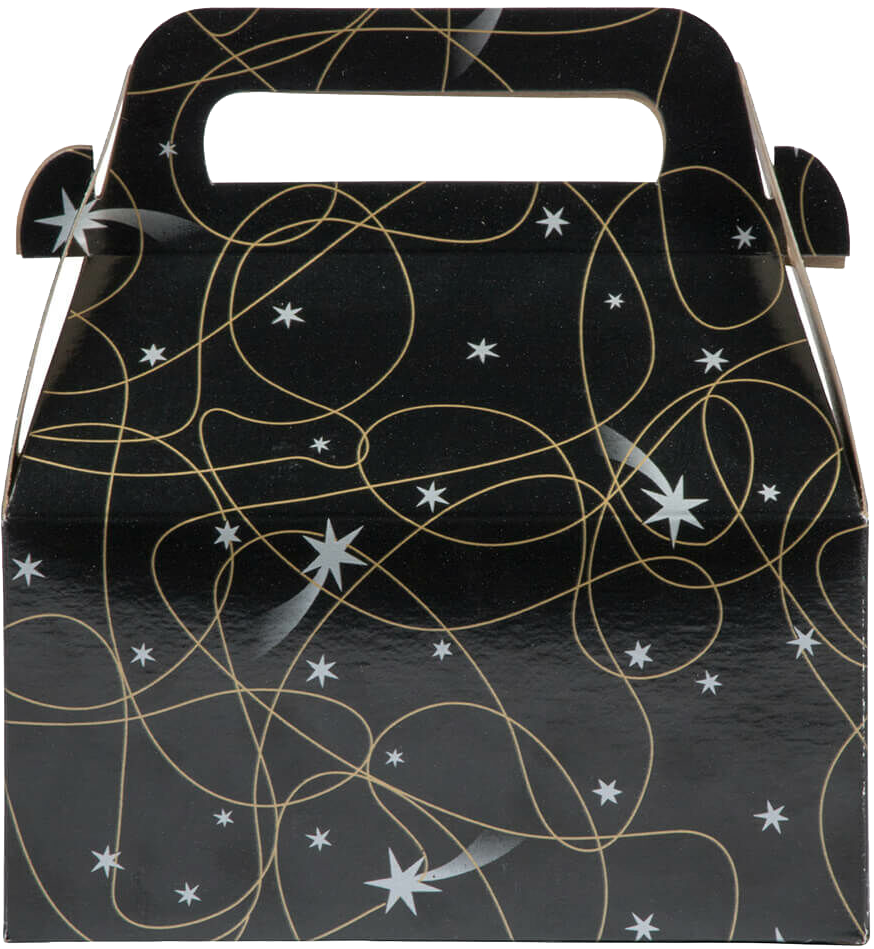 Black Shooting Star Small Gable Gift Boxes (3 1/4 x 6 x 3)