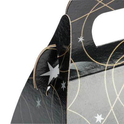 Black Shooting Star Small Gable Gift Boxes (3 1/4 x 6 x 3)