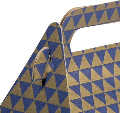 Purple and Gold Diamond Small Gable Gift Boxes (3 1/4 x 6 x 3)