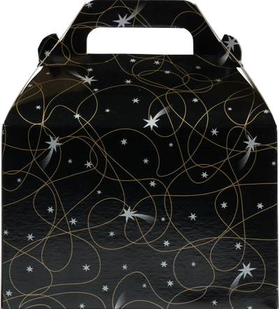 Black Shooting Star Medium Gable Gift Boxes (4 x 8 x 5 1/4)