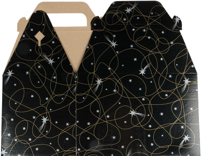 Black Shooting Star Medium Gable Gift Boxes (4 x 8 x 5 1/4)
