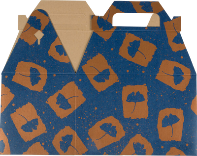 Blue and Orange Splatter Flower Medium Gable Gift Boxes (4 x 8 x 5 1/4)