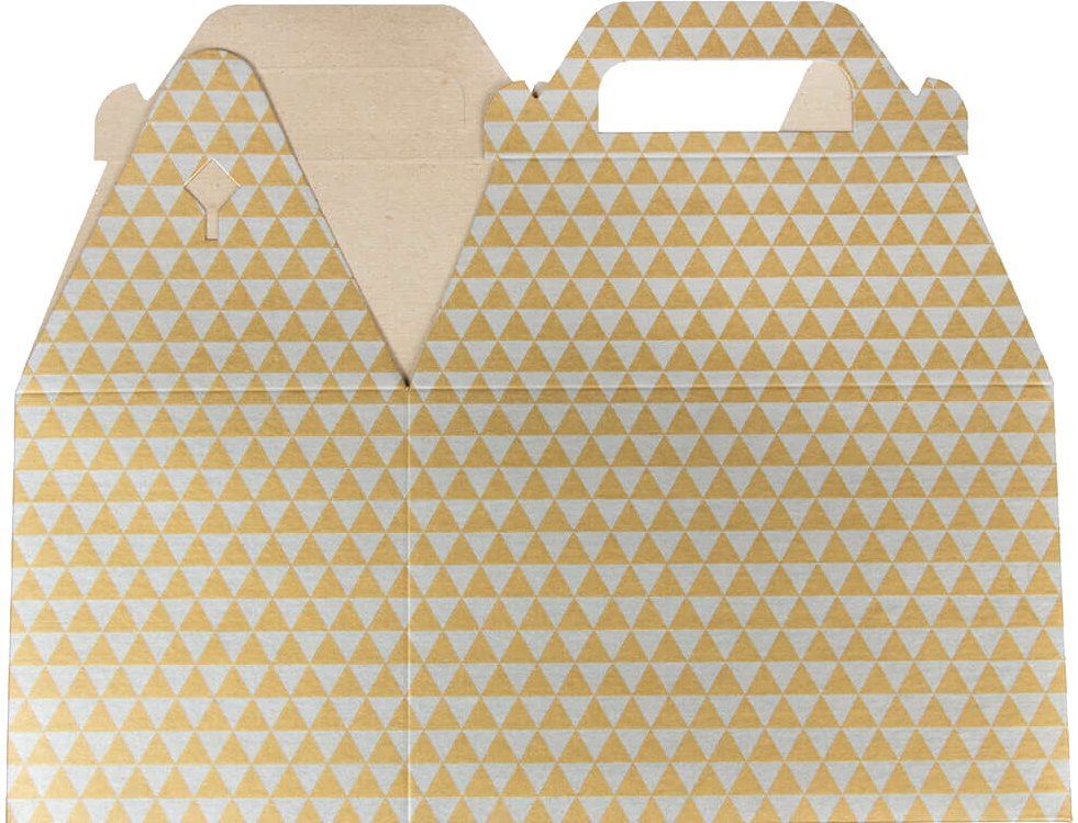 Gold and Silver Diamond Medium Gable Gift Boxes (4 x 8 x 5 1/4)