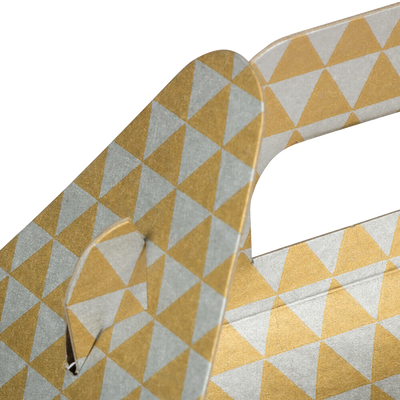 Gold and Silver Diamond Medium Gable Gift Boxes (4 x 8 x 5 1/4)