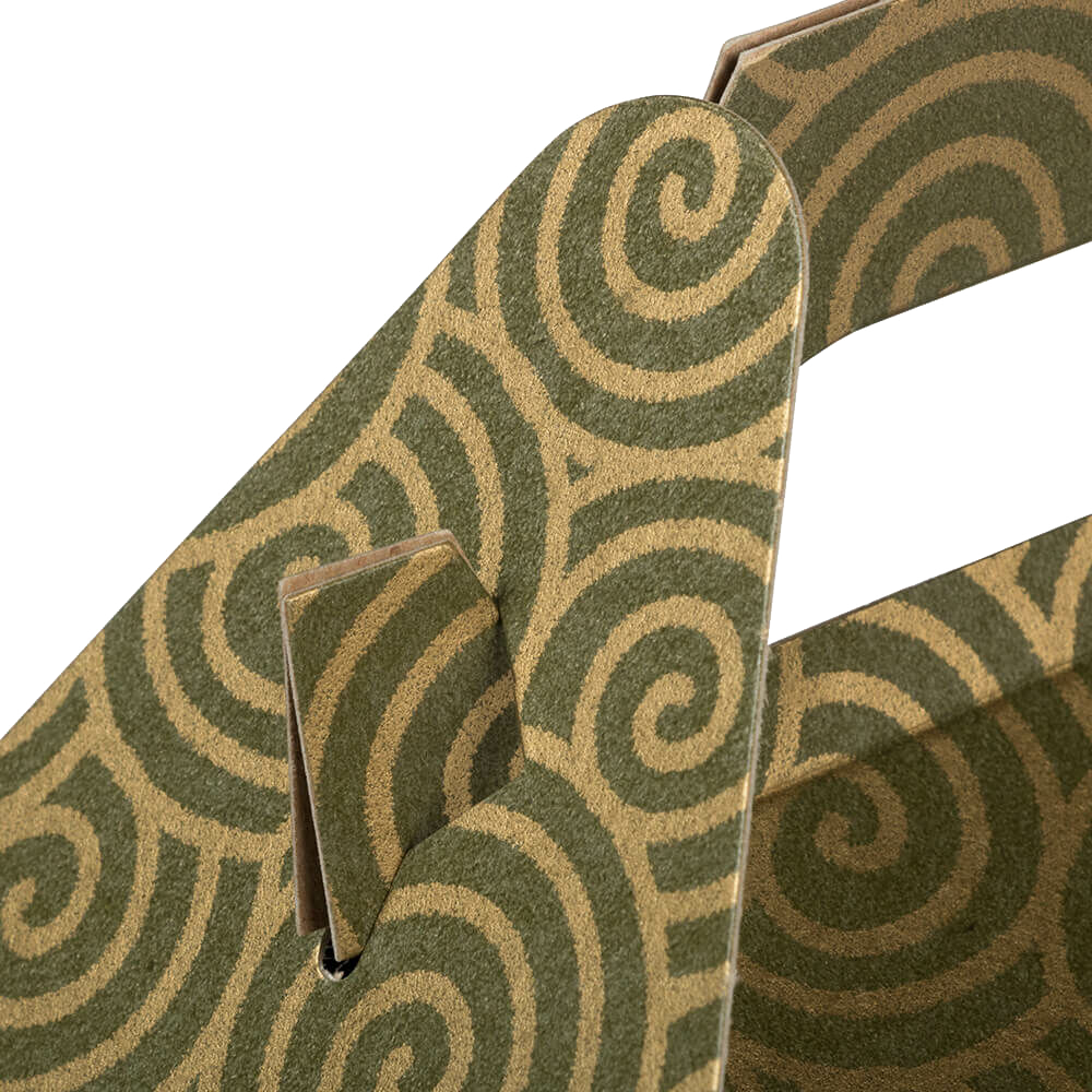 Green with Gold Swirl Medium Gable Gift Boxes (4 x 8 x 5 1/4)