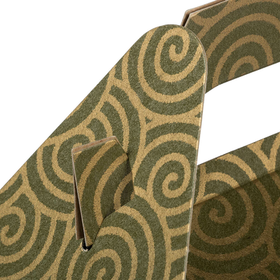 Green with Gold Swirl Medium Gable Gift Boxes (4 x 8 x 5 1/4)