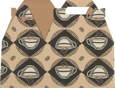 Kraft Coffee Medium Gable Gift Boxes (4 x 8 x 5 1/4)