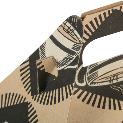 Kraft Coffee Medium Gable Gift Boxes (4 x 8 x 5 1/4)