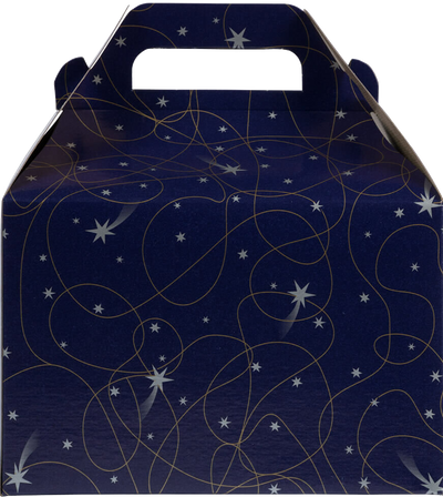 Purple Shooting Stars Medium Gable Gift Boxes (4 x 8 x 5 1/4)