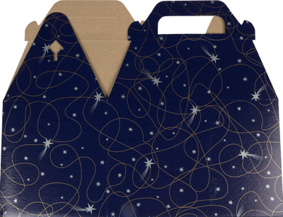 Purple Shooting Stars Medium Gable Gift Boxes (4 x 8 x 5 1/4)