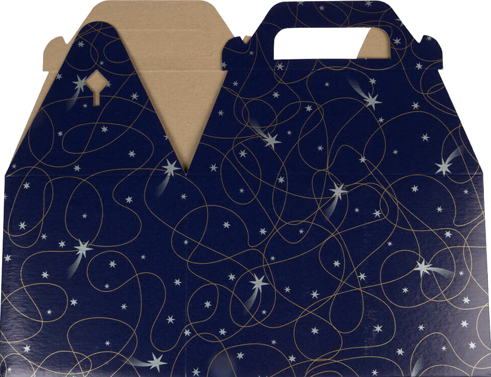 Purple Shooting Stars Medium Gable Gift Boxes (4 x 8 x 5 1/4)