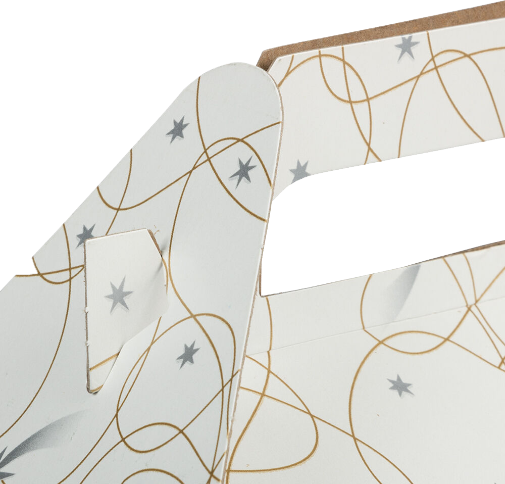 White Shooting Stars Medium Gable Gift Boxes (4 x 8 x 5 1/4)