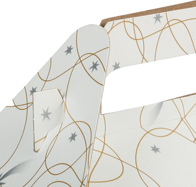 White Shooting Stars Medium Gable Gift Boxes (4 x 8 x 5 1/4)
