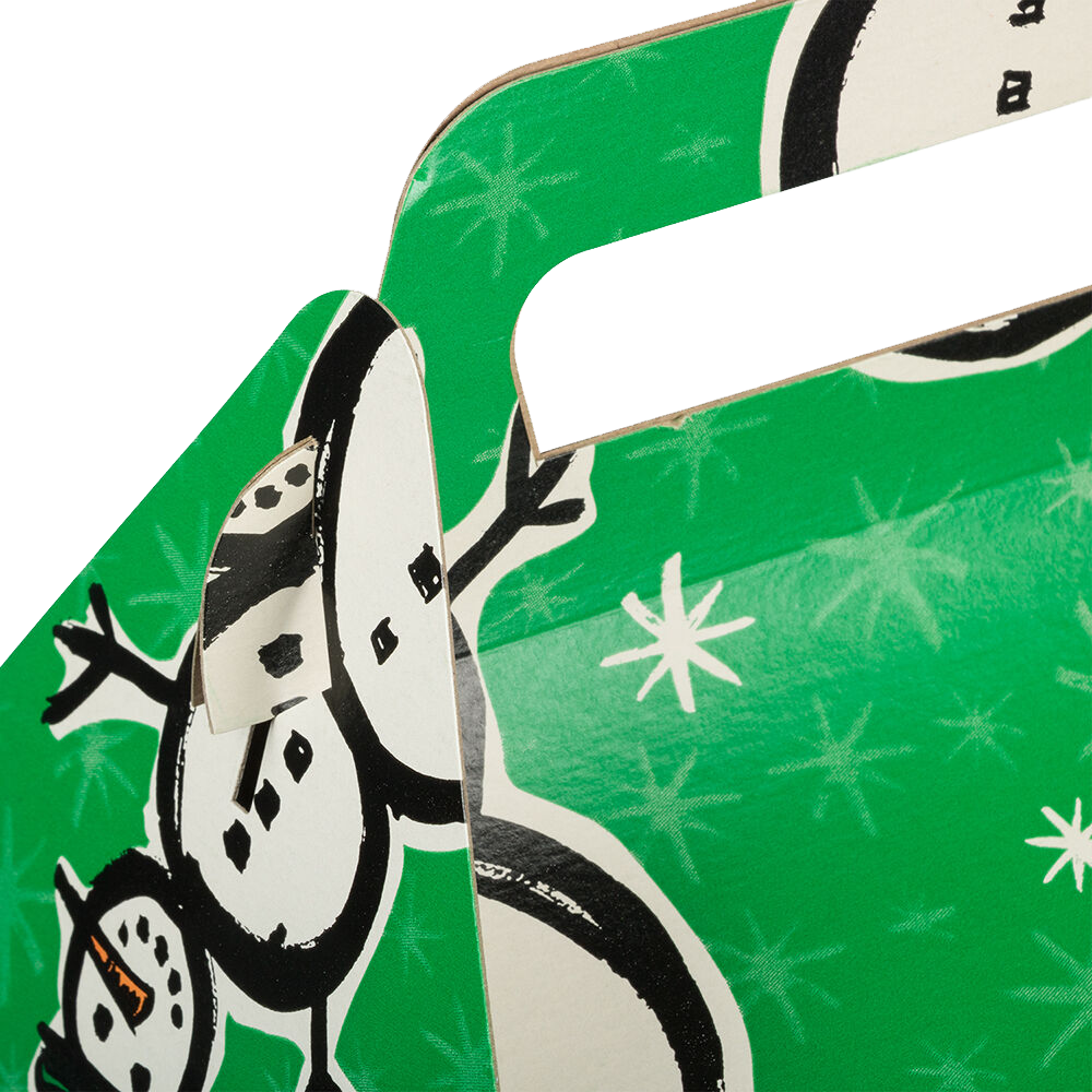 Green Snowman Large Gable Gift Boxes (8 x 7 1/4 x 8)