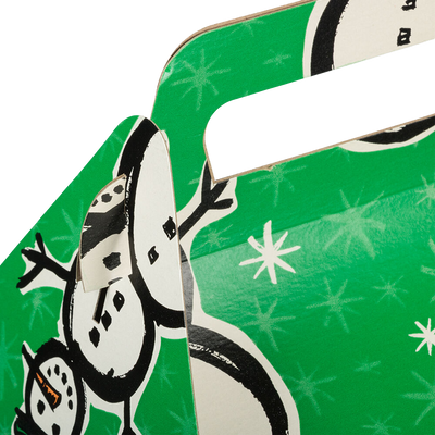 Green Snowman Large Gable Gift Boxes (8 x 7 1/4 x 8)