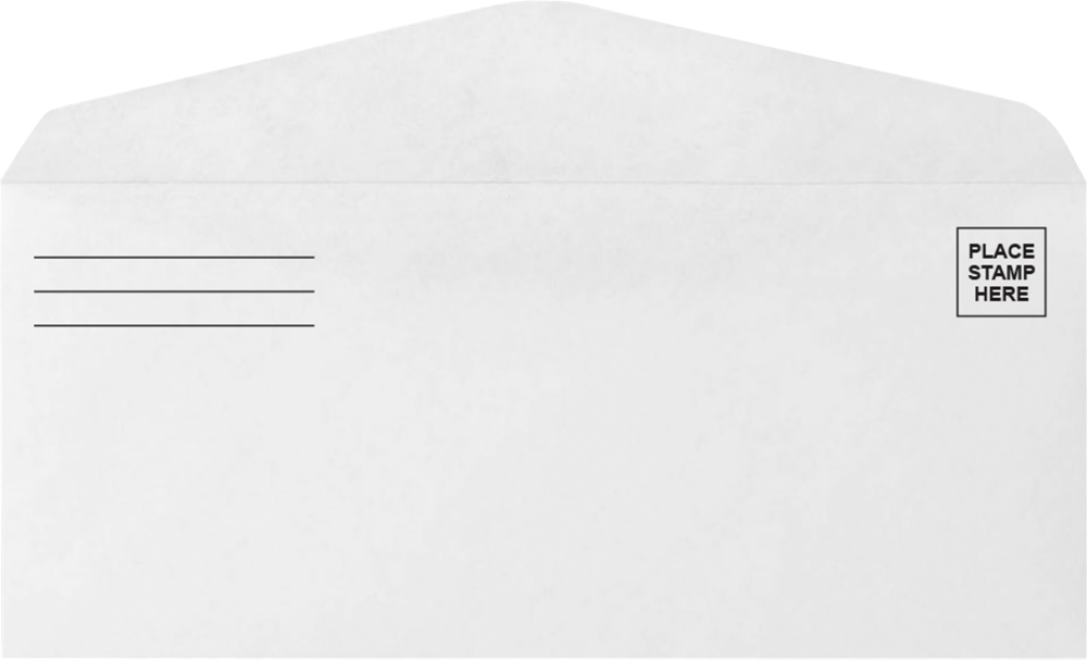 White 24lb #9 Regular Place Stamp Here Envelopes (3 7/8 x 8 7/8)