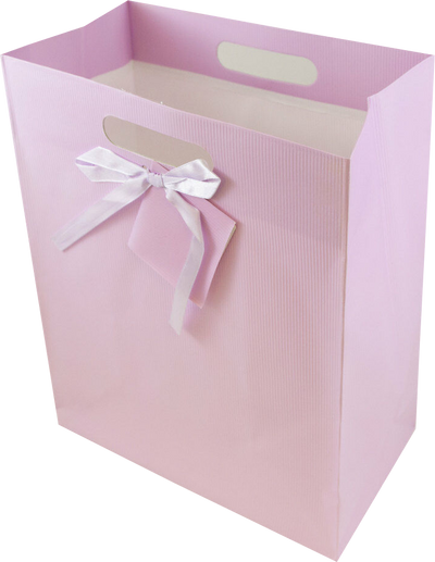 Light Pink Large Pinstripe Gift Bags (10 x 13 x 5)