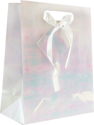 White Medium Holographic Gift Bags (8 x 10 x 4)